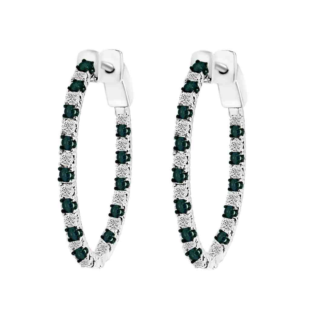 Huggie Hoop Inside Outside Diamond Earrings ER30A100MM26B